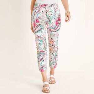 Chico’s | Sateen Paisley Crop Pants